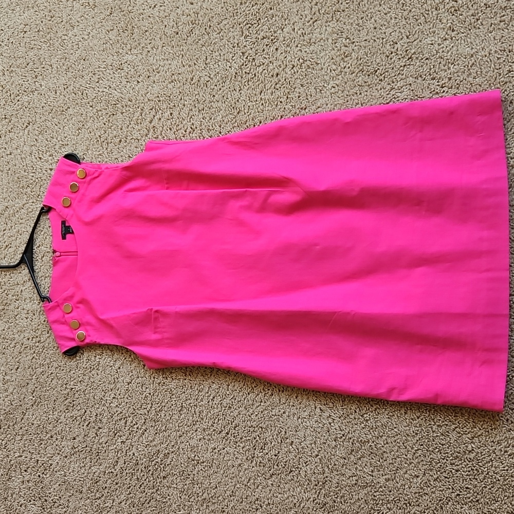 Ann Taylor Hot Pink Sleeveless Button Dress